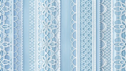 Poster - Abstract background design with light blue lace texture. Includes pale blue rods. Old lace. And sapphire lines. Suitable for use as a template or background image.