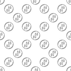 Poster - Circle with Crypto Candlestick Chart Pattern vector outline seamless pattern