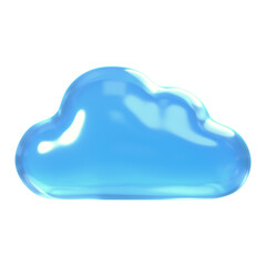 Wall Mural - Cloud storage png icon sticker, 3D rendering, transparent background