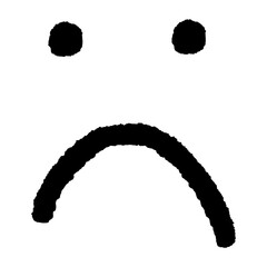 Poster - Sad face png sticker, emoticon doodle, transparent background