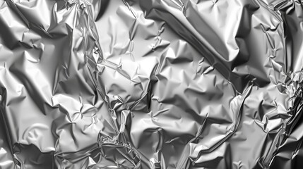 Poster - Crumpled silver foil creates a textured background, symbolizing:  flexibility, adaptability, reflectivity, protection, and simplicity.