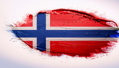 Paint stain in the colours of the Norwegian flag