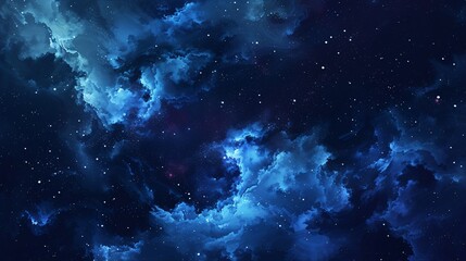 Abstract Night Sky with Stars and Clouds.