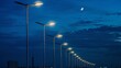 © Nataliya - long night street with modern LED street lights