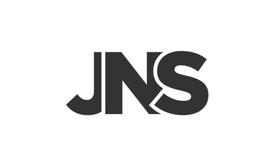 Poster - JNS logo design template with strong and modern bold text. Initial based vector logotype featuring simple and minimal typography. Trendy company identity.
