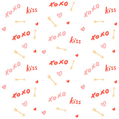 Poster - Xoxo kiss typography pattern png on transparent background