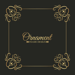 Wall Mural - Elegant gold decorative frame design background