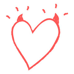 Poster - Png devil heart design element in doodle style