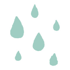 Canvas Print - Rain PNG sticker in cute doodle style