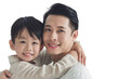 © PNG Lab - Family father mother son daughter kid studio photo white background