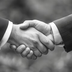 Poster - A close-up of a handshake with focus on the interlocking hands.