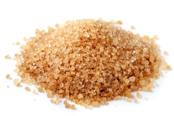 Wall Mural - A close-up shot of a pile of brown sugar on a white surface