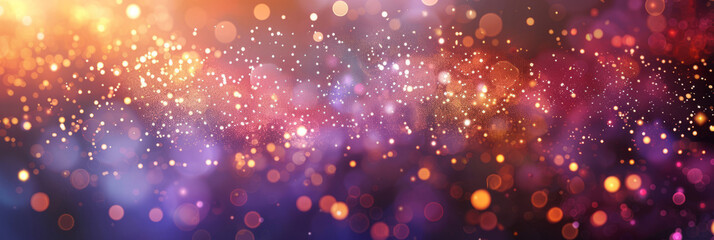 Wall Mural - multicolor bokeh light background with warm and cool tones. festive and magical atmosphere