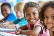 © DigitalMagicVisions - Young Writers at Work: Children Engaged in Creative Storytelling during School Writing Class