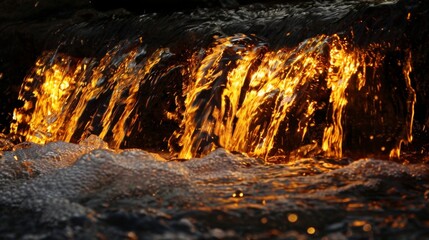 Poster - Golden Water Cascade.