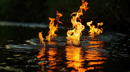 Sticker - Fire Reflecting on Water.