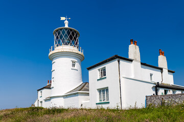 An old 1800s era lighthouse on Caldey Island near the Welsh town of Tenby