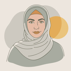 beautyful arabic woman vector illustration