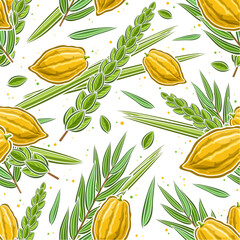 Vector seamless pattern for Jewish Sukkot