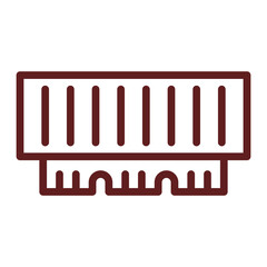 Ram Vector Line Maroon Icon Design