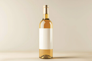 Empty Wine bottle mockup with white label