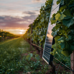 Wall Mural - Sustainable grape farming in vineyard