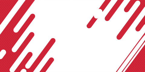 Poster - Modern style white abstract background. abstract red geometric shapes and black stripes. Trendy geometric abstract banner design.