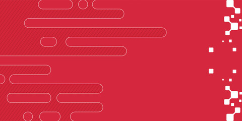 Poster - Modern style white abstract background. abstract red geometric shapes and black stripes. Design for all fields, vector illustration.