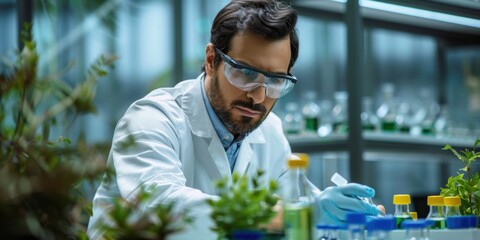 Scientist working in a modern laboratory