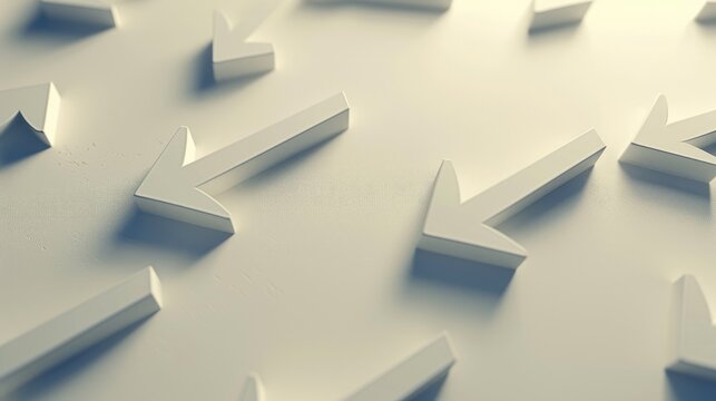 Arrow symbols with shadow effects, giving a 3D look, on a light background.
