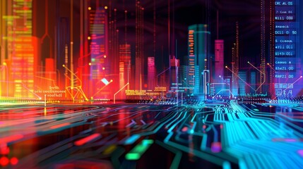 Poster - A vibrant digital artwork depicting the power of artificial intelligence