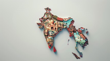 Experience india's rich heritage and landmarks in a vibrant 3d map, encouraging exploration and celebration of cultural attractions