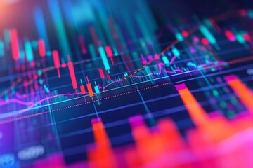 Poster - Close-Up View of a Stock Chart, Gauge chart showcasing investor sentiment towards market conditions, AI Generated