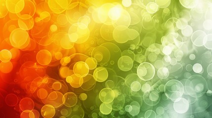 Wall Mural - Vibrant, abstract bokeh background blending red, yellow, and green color gradients for creative design.