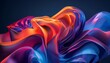 © Xingguo - 3D rendering of colorful abstract fluid shapes moving on a dark background, capturing dynamic motion and vibrant colors, smooth lines, design