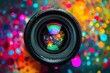 © ylivdesign - Camera lens is reflecting a colorful bokeh background