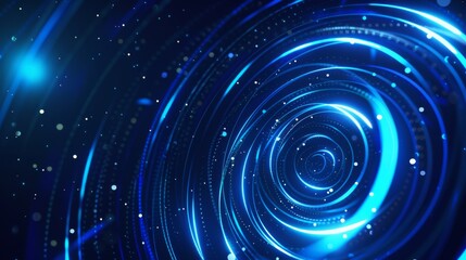 Aufkleber - Abstract blue spiral light with glowing particles in space, perfect for futuristic and tech designs.
