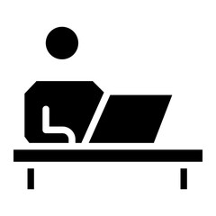 Icon of Person working from home on the computers