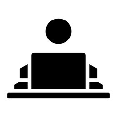 Icon of Person working from home on the computers