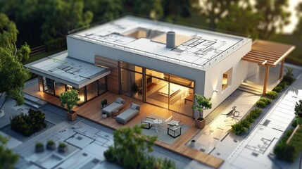 Poster - use. Write about architectural software, virtual modeling, and how 3D technology allows for precise visualization