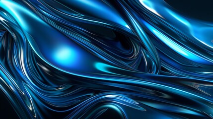 Dynamic and stylish abstract blue background with smooth shiny lines for your creative project