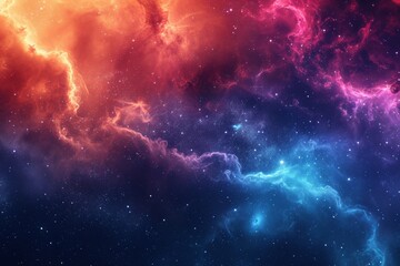 Wall Mural - An image capturing a vibrant and colorful space featuring a multitude of stars and billowing clouds, Illuminate galaxy cloud nebula with bold hues, AI Generated