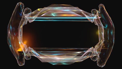 Poster - Abstract glowing frame animation on black background