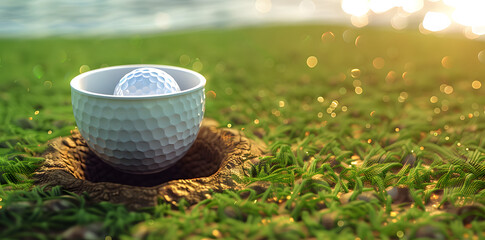 Sticker - golf ball on lip of cup