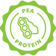 © Revolutionizzed - green pea protein outline icon round rounded circle badge stamp label isolated on transparent background