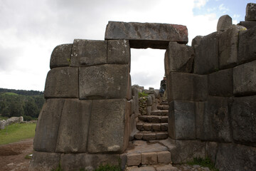 Sticker - Peru ruins of Sasсahuaman on a cloudy autumn day