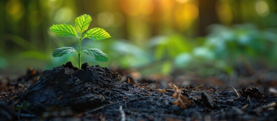 Canvas Print - New Life Emerging from Burnt Soil