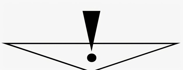 Poster - Continous One Line Illustration of a Danger Sign. Warning Alarm Points Sign Danger. Enhance safety with our striking Continuous One Line Illustration.