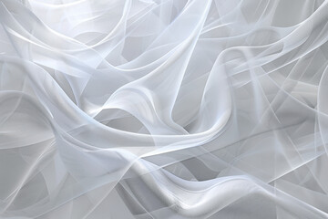 Poster - Abstract white background with smooth lines flowing and waving, creating a sense of elegance and movement
