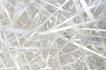 Poster - Abstract white background with stripes crossing and overlapping, creating a white noise effect